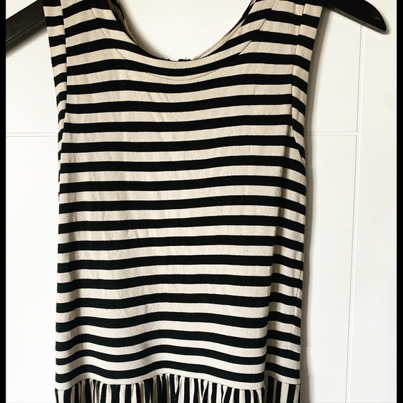 Madewell Black and White Hi-Line Striped Dress - Picture 4 of 5